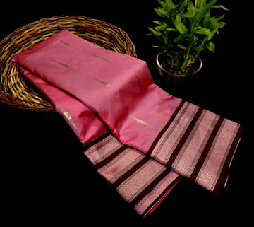 Luxery Semi Soft silk Thilagam Design - Pink